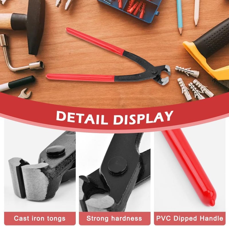 PUXING 9 inch Ear Clamp Pliers Ear Hose Clamps Tool with Gloves Pinch Pincer plier Nail Puller Ear Hose Clamps Pliers Nail Remover Pincer Crimper Tool for Pipe Hose Clamps(COLOR:as shown) - Image 5